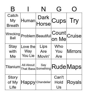 Pop Bingo Card