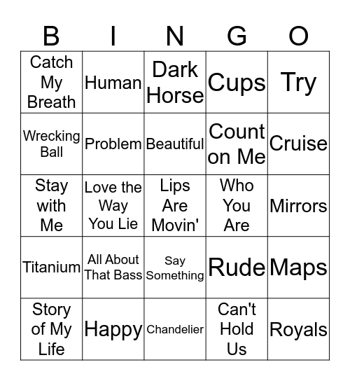 Pop Bingo Card