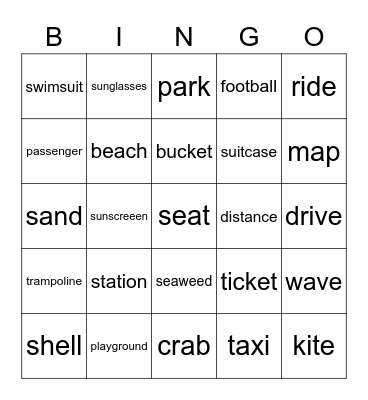 L3 Vocabulary Review Bingo Card