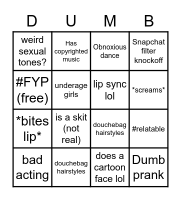 TikTok Bingo Card