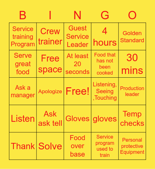 McBingo Card