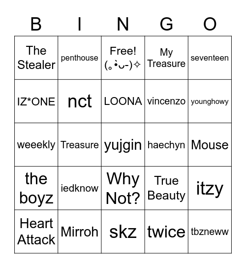 Punya Chuueyo! (◍•ᴗ•◍) Bingo Card