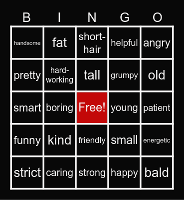 MY TEACHER Bingo Card