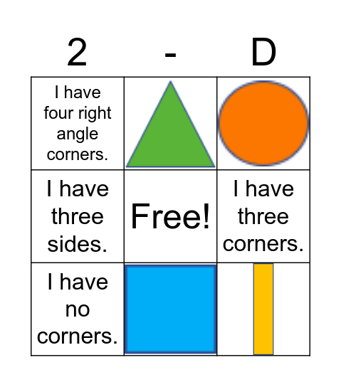 2-D Shapes BINGO! Bingo Card