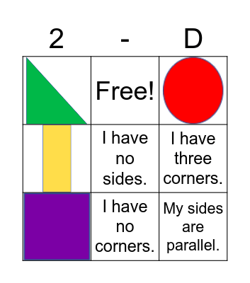 2-D Shapes BINGO! Bingo Card