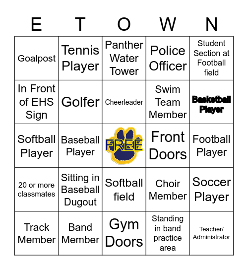 Senior Supper Scavenger Hunt Bingo Card