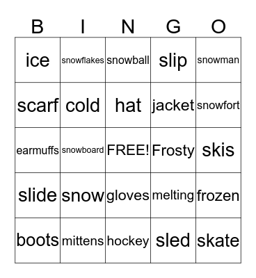 Winter Bingo Card