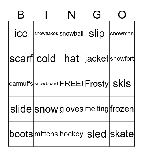 Winter Bingo Card