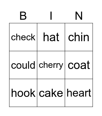 Word Study Bingo Card