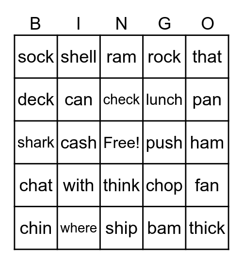 Grade 1 Bingo Card