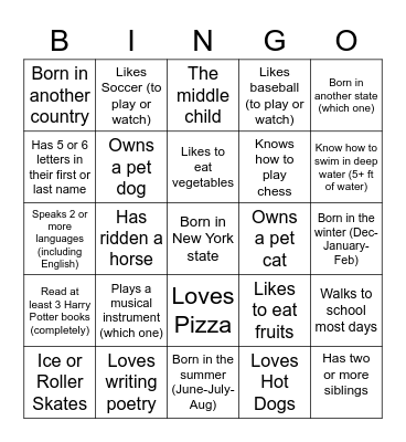 BINGO Card
