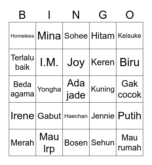 HAECHANZOs Bingo Card