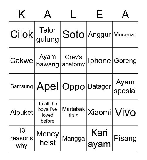 YEEEEEYYYYYY Bingo Card