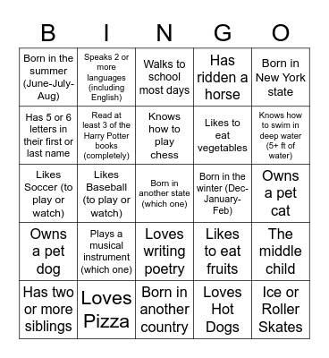 BINGO Card