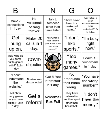 Sales Bingo Card