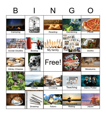 Ms. Sloan's Favorite Things Bingo Card