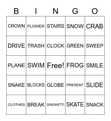clusters Bingo Card