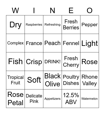 Jean Luc Colombo Rose Bingo Card