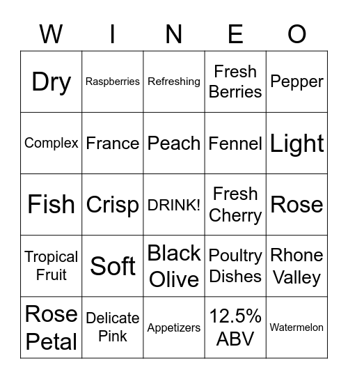 Jean Luc Colombo Rose Bingo Card