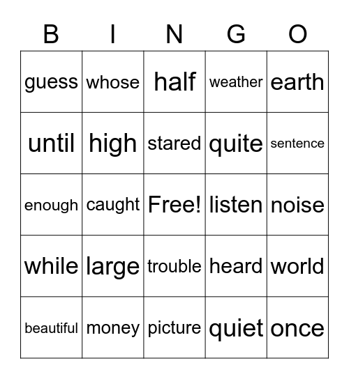 2B Bingo Card