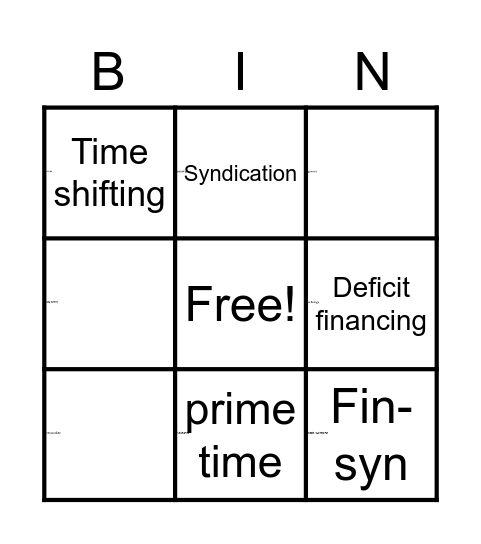 TV Bingo Card