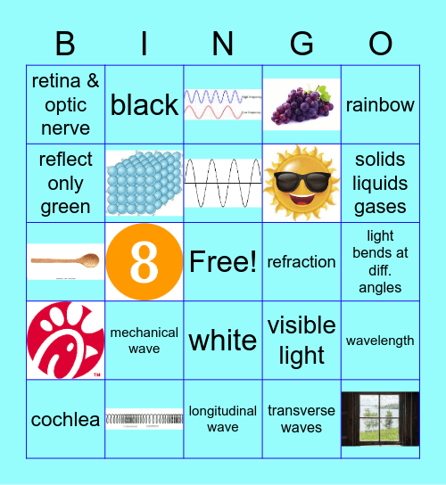 Heat, Light, and Sound Waves Bingo Card