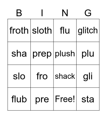 Open/Closed Bingo Card