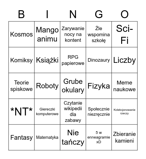 Nerd by robak Bingo Card