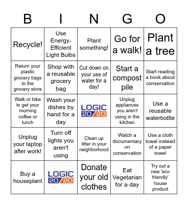 Earth Day 2021 Bingo Card
