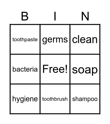 Keeping Clean! Bingo Card