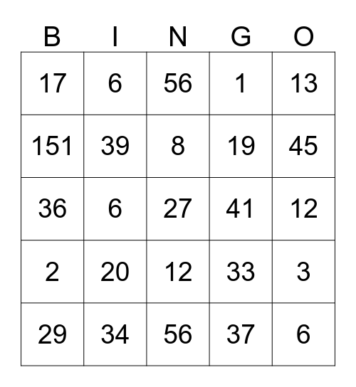 Let Us Shine - Musical Bingo Card