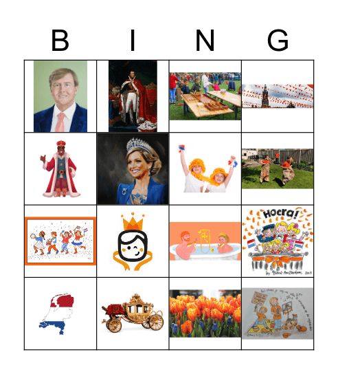 Kingsday Bingo Card