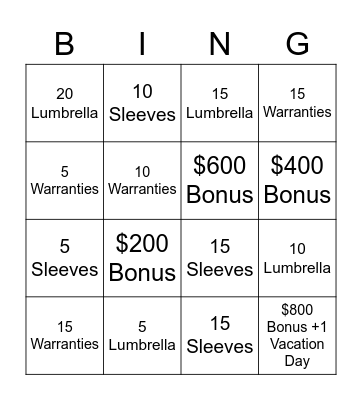 Q2 2021 Bingo! Bingo Card