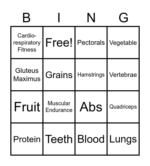 Providence Health Bingo Card