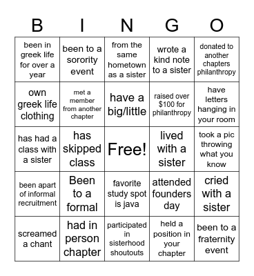 AXID/ADPI BINO Bingo Card