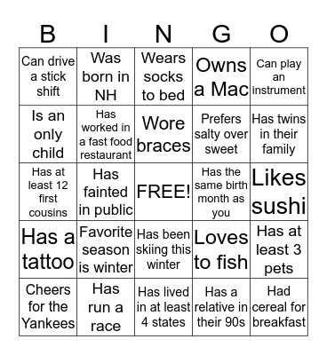 Bingo Card