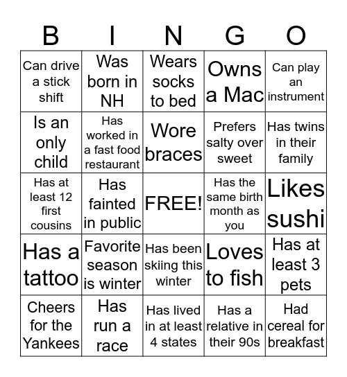 Bingo Card