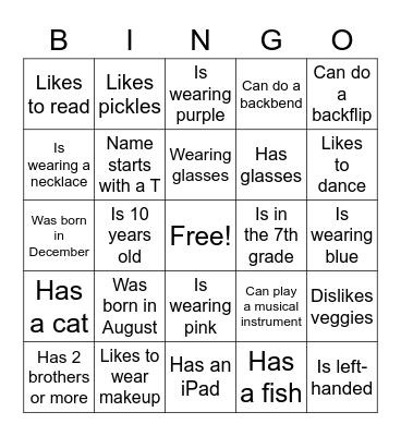 Club 316 Welcome Back Bingo Card