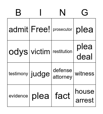 COMPETENCY REMEDIATION Bingo Card