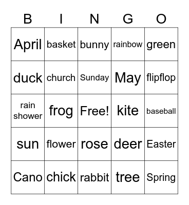 SPRING Bingo Card