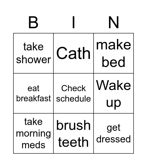 Morning Bingo Card