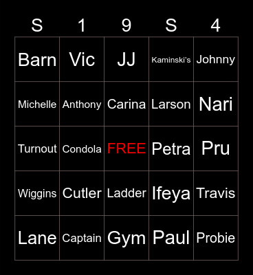 Station 19 Bingo Card