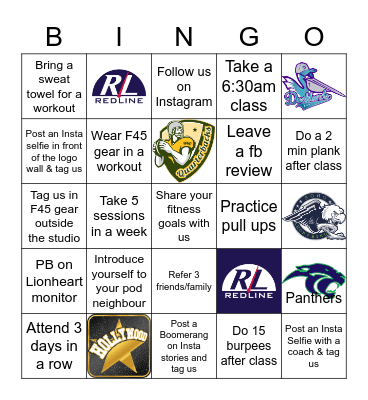 F45 Grangegorman Bingo Card