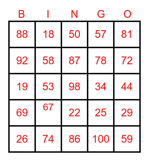 Adição Bingo Card