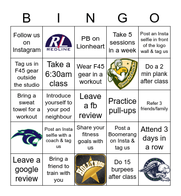 F45 Grangegorman Bingo Card