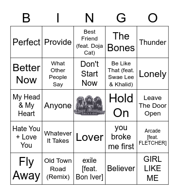 Top Pop Bingo Card