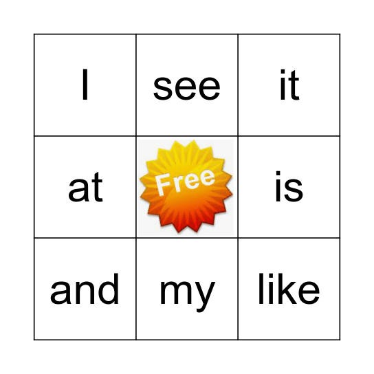 Sight Words- Red Bingo Card