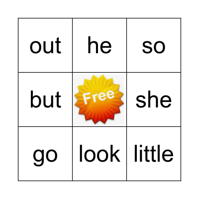 Sight Words BINGO-Yellow Bingo Card