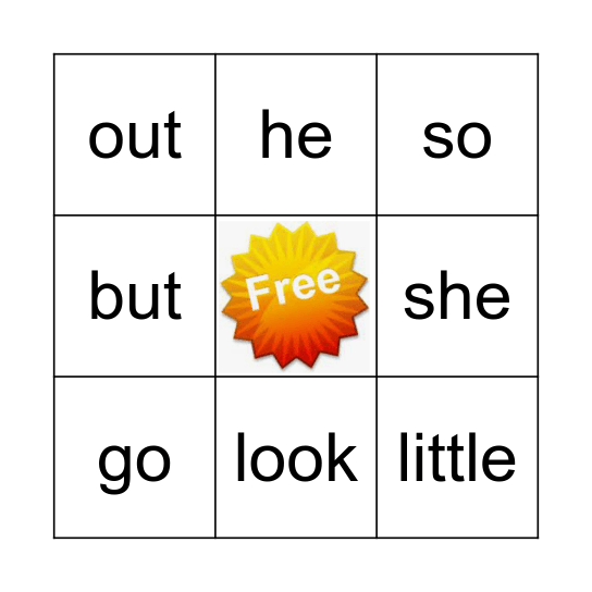 Sight Words BINGO-Yellow Bingo Card