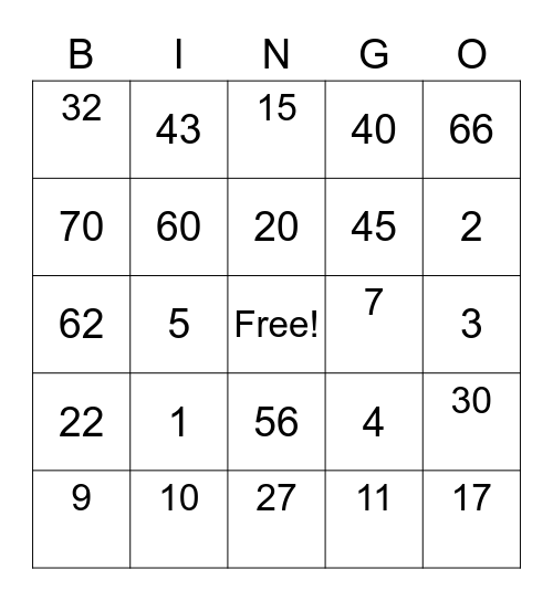 Test Lao Bingo Card